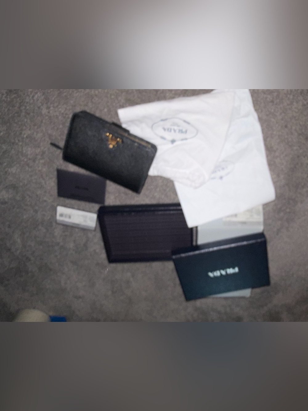 Prada Black Saffiano Leather Zip-Around Wallet with Gold Logo - Picture 15 of 16